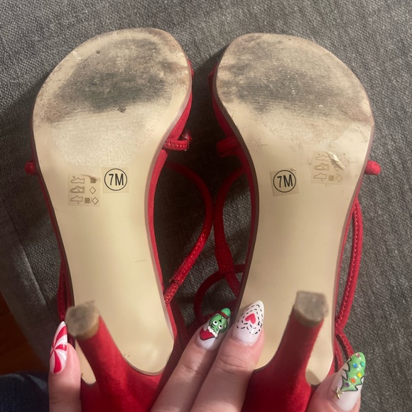 Red summer  heels - Picture 5 of 5
